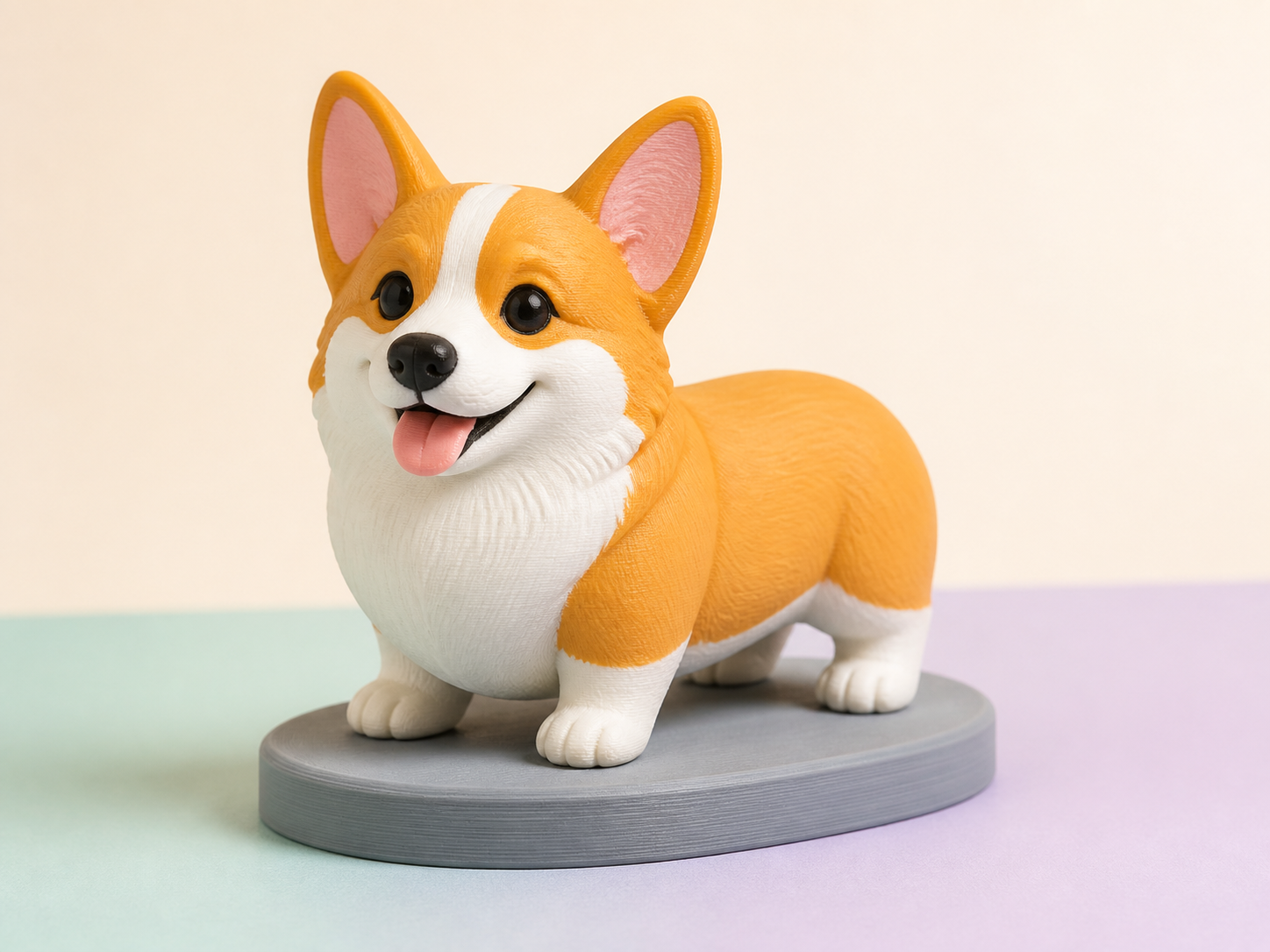 Finished 3D-printed example for the Pet figurine template
